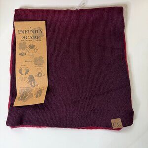 C.C Infinity Scarf Burgundy Wine Reversible Knit New With Tag